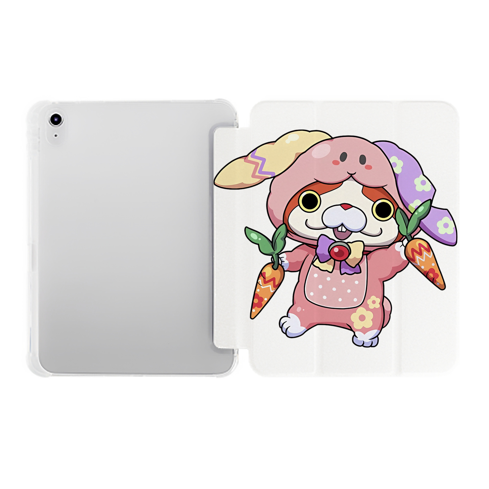 （画像用） 妖怪ウォッチ Yo-kai Watch IPad ケース ペン収納付き 三つ折りスタンド PUレザー×シリコン 対応機種9.5/10.5/10.9インチ